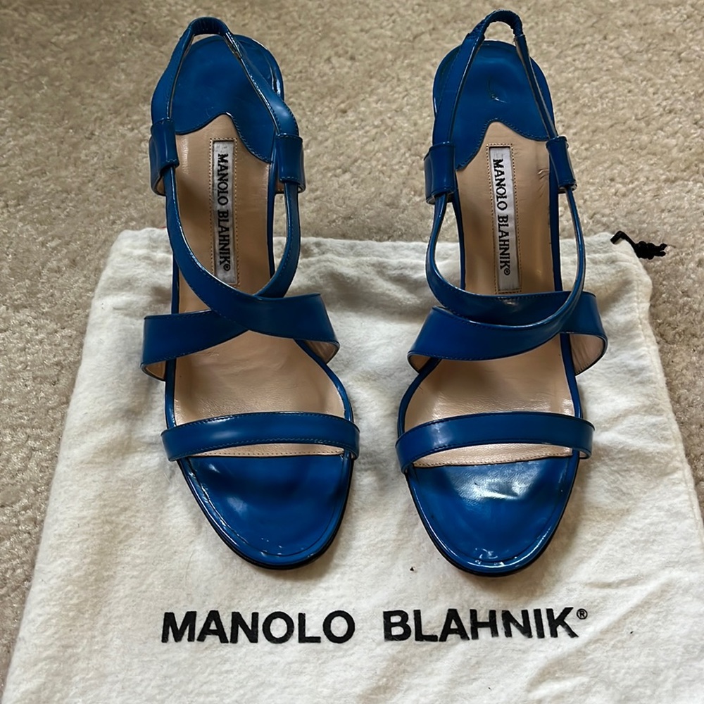 Blue Manolo Blahnik Heels, size 38 1/2